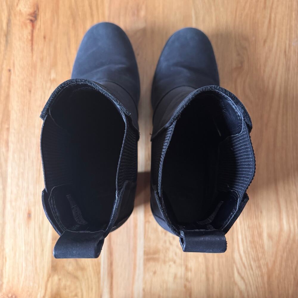 UGG Hazel Nubuck Leather Heeled Chelsea Boot Black Size 8 - Picture 7 of 12